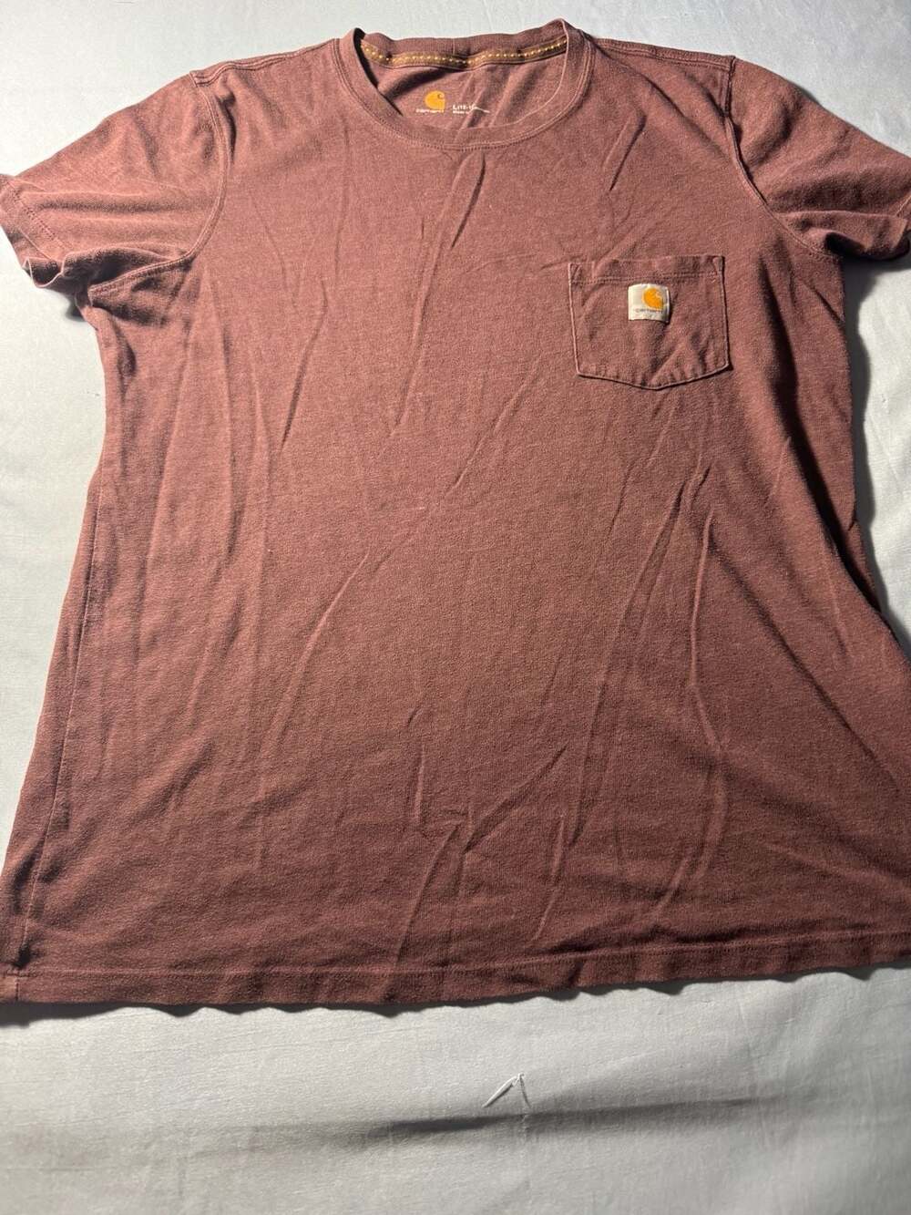 Carhartt Pocket T-Shirt Size L Brown Cotton Short Sleeve